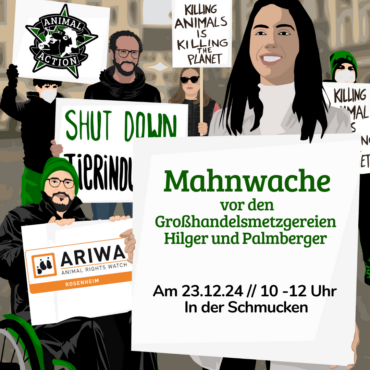 Mahnwache vor den Großmetzgereien